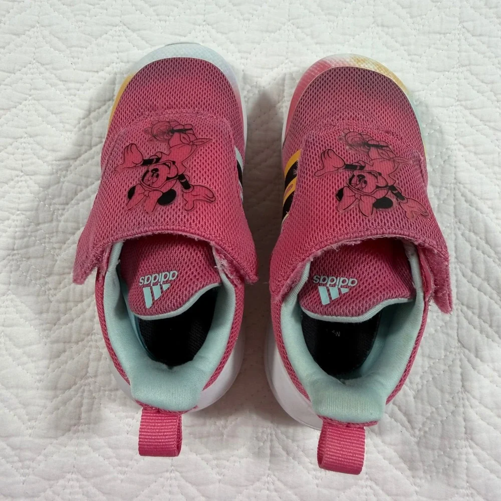 Kids Adidas Minnie Mouse Pink Running Shoes Size 7.5K‎ Toddler Girls
